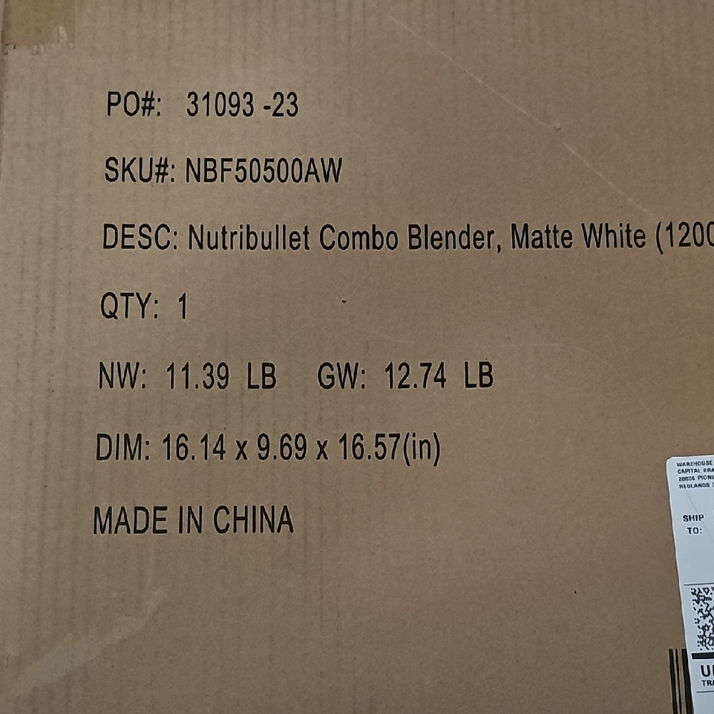 Nutribullet Combo Blender 1200W Matte White  NIB - Picture 2 of 4
